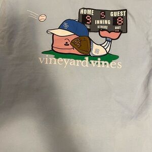Vineyard Vines Blue Baseball Graphic Tee Boys Kids Size Large